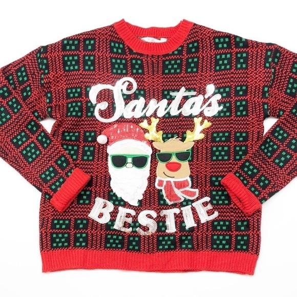 NOBO No Boundaries Santa's Bestie Christmas sweater - Picture 1 of 6